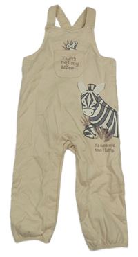 Béžové laclové tepláky se zebrou 