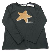 Nové - Antracitové triko s hvězdou H&M