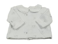 Biela mikina s králíčky a golierikom