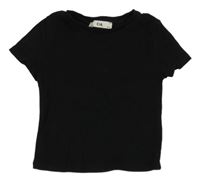 Čierne rebrované crop tričko C&A