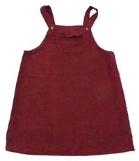 Vínové rebrované na traké šaty Shein