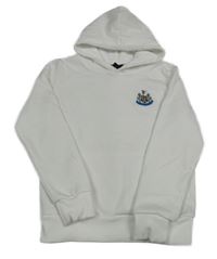 Biela mikina s nášivkou a kapucňou