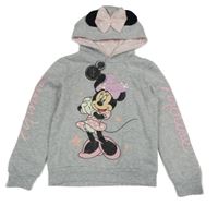 Nové - Světlešedá mikina s Minnie a kapucí Primark