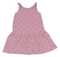 Ružovo-biele bodkovaná é šaty s jablky H&M
