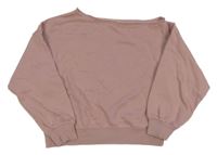 Staroružová crop mikina s odhaleným ramenem H&M
