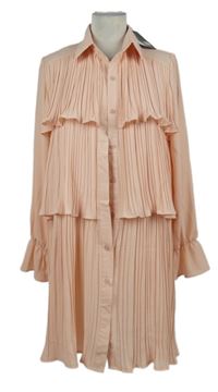 Nové - Dámské světlerůžové plisované košilové šaty SHK Paris 