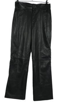 Dámske čierne koženkové nohavice Zara