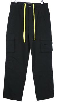 Pánské černé šusťákové kalhoty s kapsami Mennace vel. 34