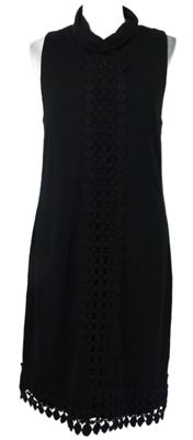 Dámské černé šaty s krajkou s límcem Comma 