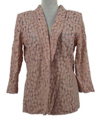 Dámsky ružový čipkový cardigán Roman