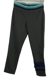 Dámske tmavosivé športové capri legíny s pruhmi Crane