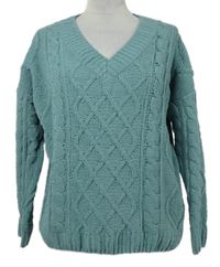 Dámský modrošedý vzorovaný žinylkový svetr Primark 