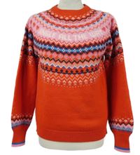 Dámsky červeno-ružový vzorovaný sveter F&F