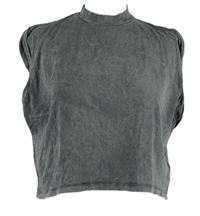 Dámské tmavošedé crop volné tričko H&M