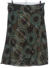 Dámska hnedo-tyrkysová vzorovaná sukňa H&M