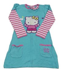 Azurovo-pruhované pletené šaty s Hello Kitty zn. M&S
