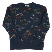 Tmavomodrý sveter s dinosaurami C&A