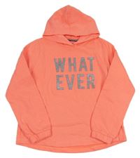 Neonově růžová mikina s nápisem a kapucí Staccato vel.176