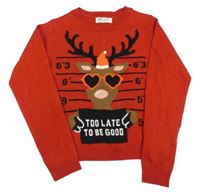 Červený crop sveter so sobom H&M