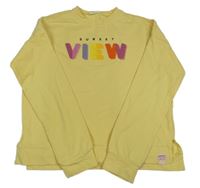 Žltá crop mikina s nápisom Coccodrillo