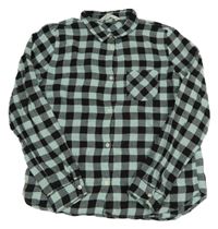 Čierno-modrá kockovaná blúzka H&M