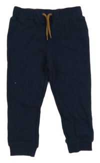 Tmavomodré rebrované tepláky Disney