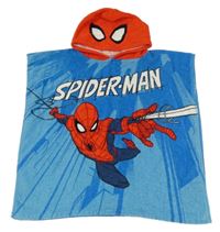 Modro-červené froté osuškové pončo s kapucí - Spiderman George