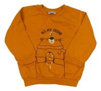 Oranžová mikina s medvěďom