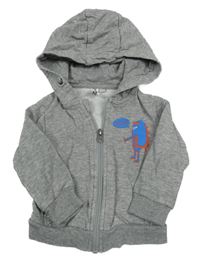 Sivá prepínaci mikina s príšerkou a kapucňou Pocopiano