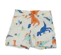Bielo-farebné teplákové kraťasy s dinosaurami Primark