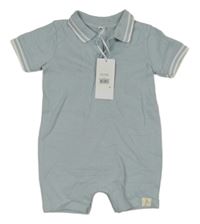 Nové - svetlomodrý kraťasový overal s golierikom