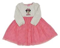 Béžovo-růžové šaty s Minnie a tylem Primark