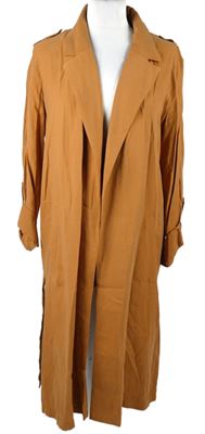 Dámsky oranžovo-béžový dlhý cardigan Bershka