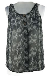 Dámsky čierno-sivý vzorovaná šifónový blúzková ý top Vero moda