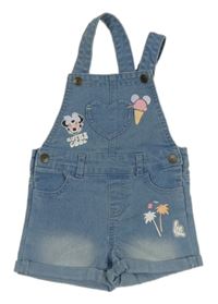 Modré rifľové na traké kraťasy s Minie Disney