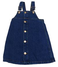 Tmavomodré rifľové na traké prepínaci šaty Denim Co.