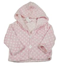 Svetloružová bodkovaná á prepínaci mikina s kapucňou