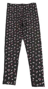 Tmavosivé kvetované legíny Primark