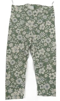 Khaki kvetinové legíny C&A