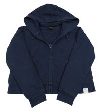 Tmavomodrá prepínaci crop mikina s kapucňou George