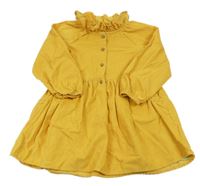 Pomerančové menšestrové prepínaci šaty s volánikom George