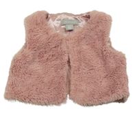 Ružová kožušinová podšitá vesta Primark