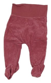 Růžové žebrované sametové polodupky Ergee