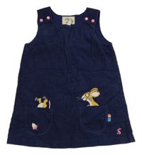 Tmavomodré menšestrové na traké šaty so zajícem