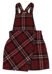 Červeno-bielo-čierne kárované šaty Matalan