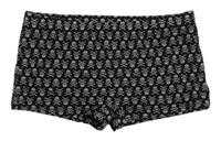 Černé nohavičkové chlapecké plavky s lebkami 