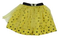 Žltá tylová sukňa s kvetinami a vosou F&F