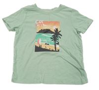 Zelenkavé tričko s potlačou Lily & Dan