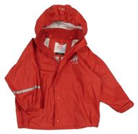 Červená nepromokavá bunda so slonom a kapucňou CeLaVi