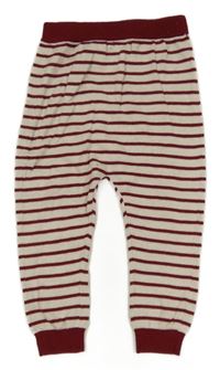 Bielo-vínové pruhované pletené tepláky Mamas&Papas